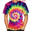 Летняя мужская/женская модная футболка с коротким рукавом и 3D принтом Tie Dye