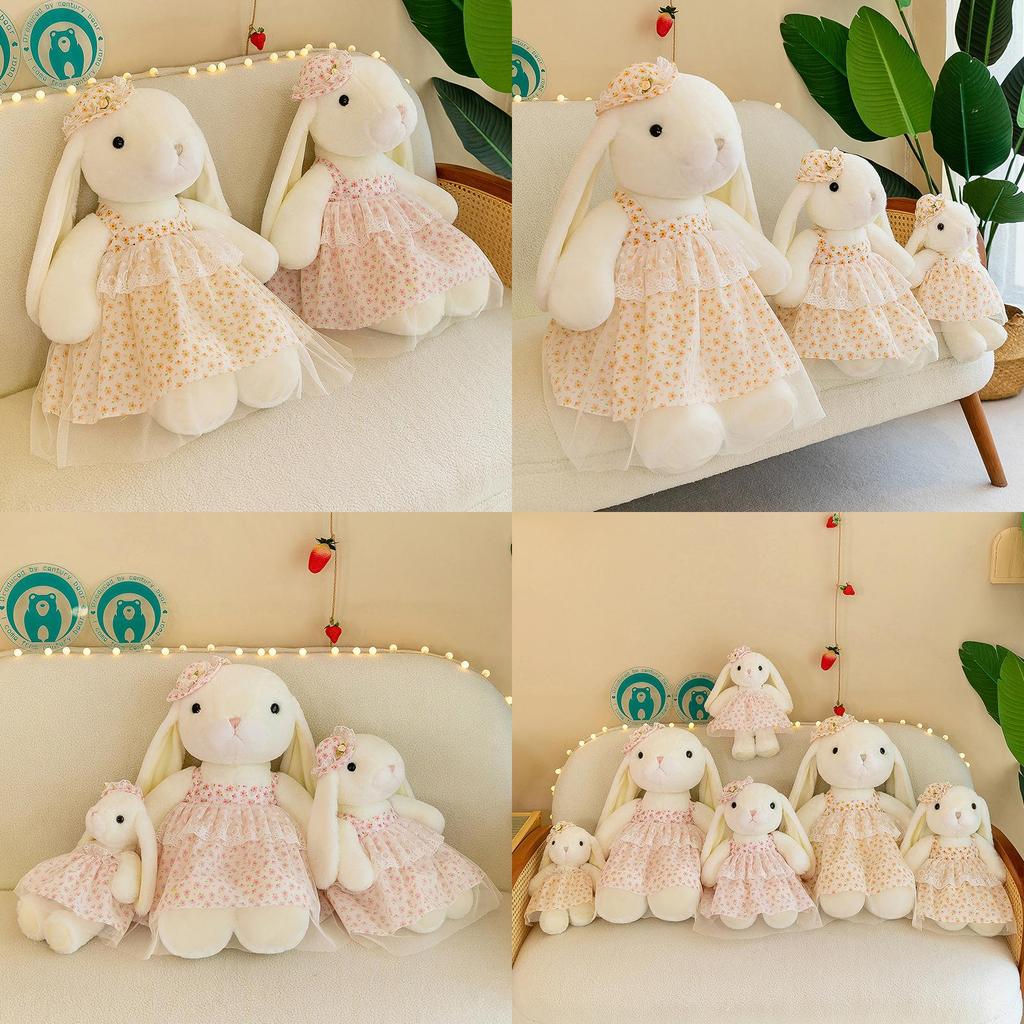 Floral Print Princess Bunny Plush Toy Perfect Birthday Gift For Adults