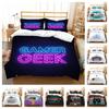 Комплект постельного белья с 3D геймпадом и принтом, покрывало, постельное белье, домашняя теплая полиэстеровая наволочка из трех предметов, пододеяльник