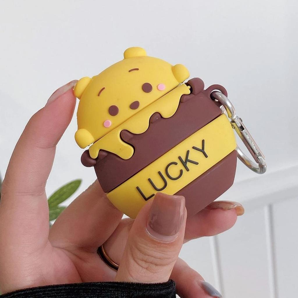 AirPods 2 1 2nd зарядка силиконовый Винни Пух защитный беспроводной зарядка совместимый с ключом AirPods 2 Винни Пух мягкий тонкий простой для