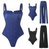 Женский модный раздельный купальник-бикини из двух частей, с высокой эластичностью, слитный купальник с закрытием живота