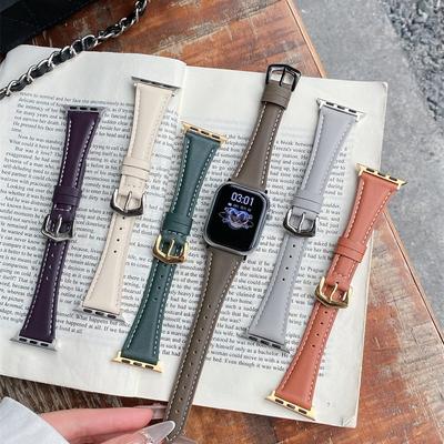 Для Apple Watch Iwatch10 Ремешок Applewatch 9876 Поколения Se Маленькая Талия Кожаный Ремешок Женский