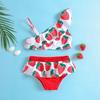 Girls' Strawberry Print Two-Piece Bikini Set