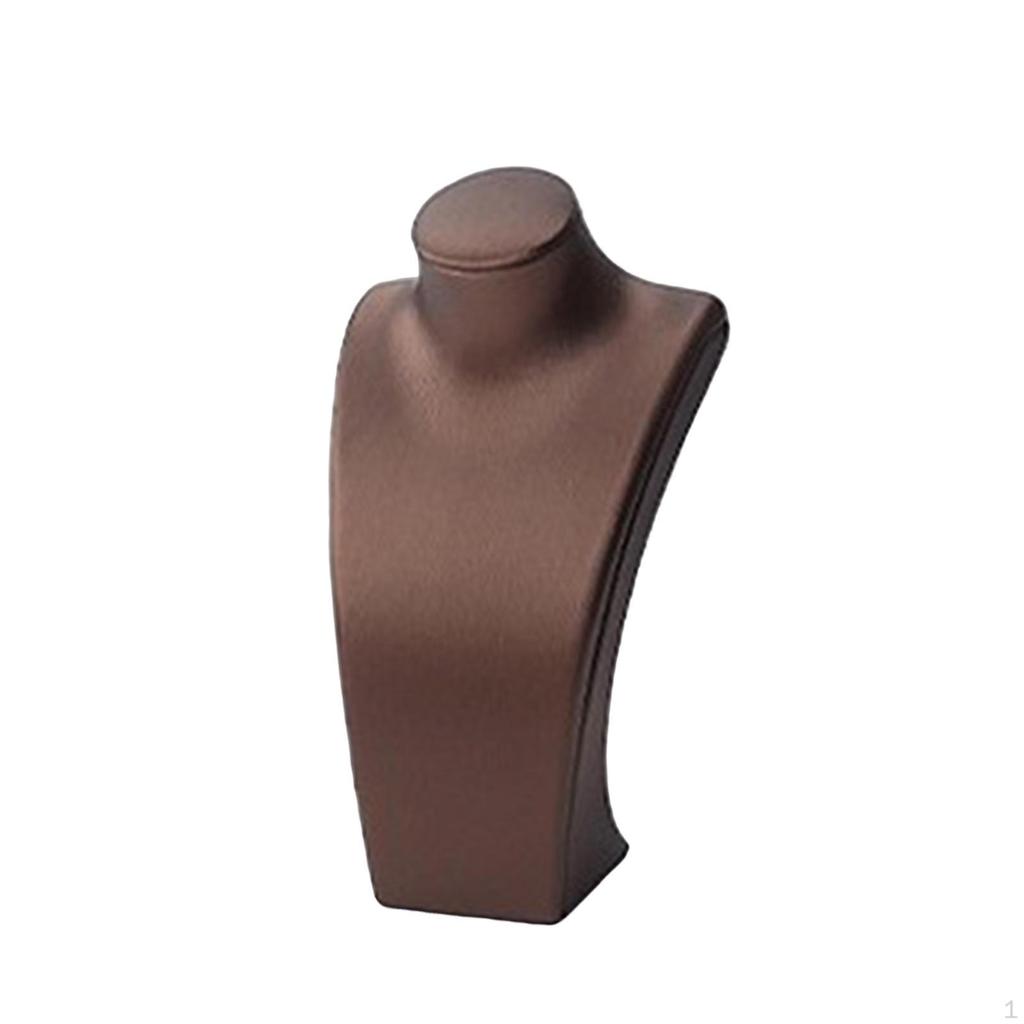 Necklace Bust Display Stand Jewelry Holder Photo Prop, PU Leather Selling Storage Rack Shop