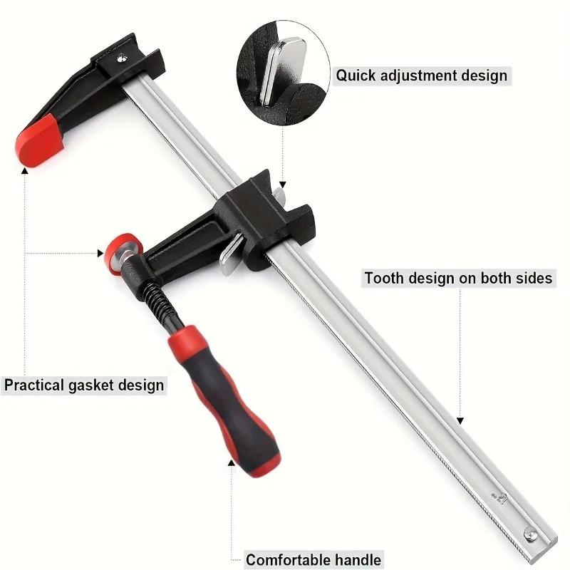 1/2-элементный сверхпрочный зажим F-типа для деревообработки, зажим из высокоуглеродистой стали, инструментальный зажим, быстро фиксирует деревянные доски и камень
