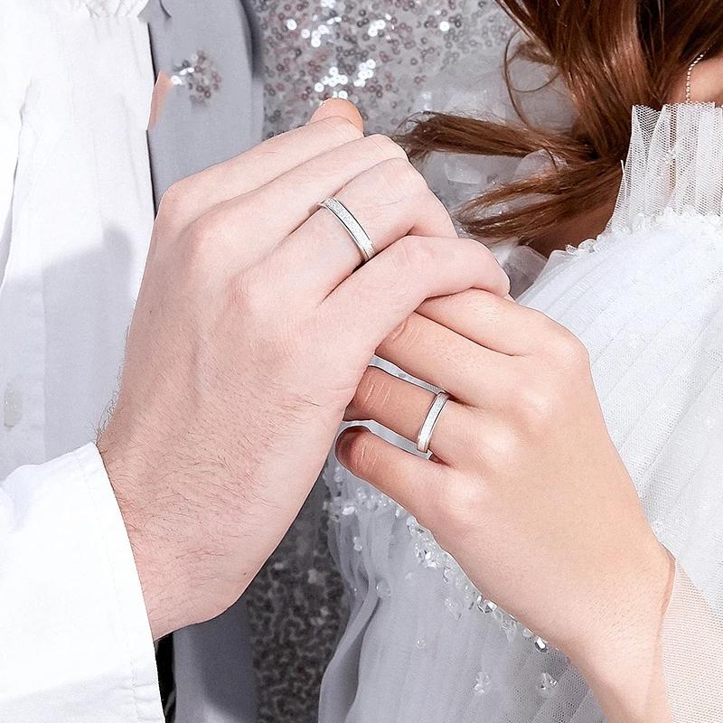 Розовое золото, серебро, матовое кольцо из нержавеющей стали для женщин и мужчин, титановое стальное кольцо, кольца для влюбленных, свадебные украшения