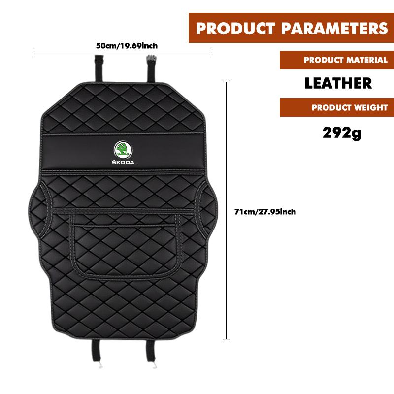LOLL4 Leather Car Anti-Kick Mats Seat Back Protector Cover Anti-Dirty Storage Bag For Skoda octavia a5 a4 mk1 2 fabia superb rapid mk3