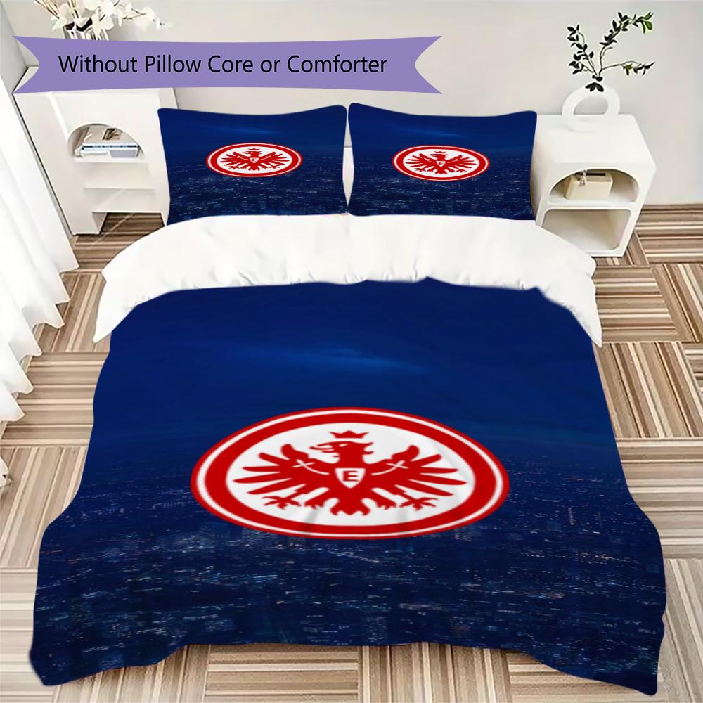 Eintracht Frankfurt Pattern Bedding uilt Set uilt Cover Pillowcase Home Decoration Birthday Gift (1 * duvet cover + 2 * pillowcase without core)