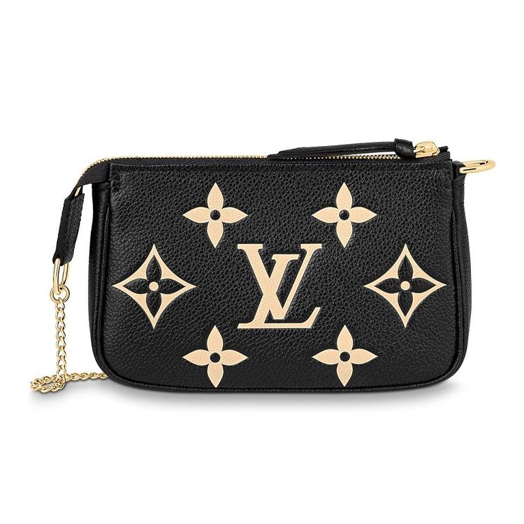 Louis Vuitton Кошелек-клатч женский Monogram Chain Mini Mahjong с тиснением под зернистую коровью кожу Черный M80732