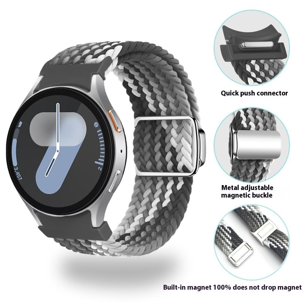 Для Samsung Galaxy Watch FE 40мм/Watch7/6/6 Classic/5/5 Active/5 Pro/4/4 Classic/4 Active Плетеный ремешок для часов Магнитный ремешок