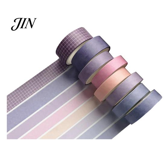 Japanese Paper Tape 8 Rolls Washi Set, Decorative Stickers, Aesthetic Solid Color Tapes for Scrapbooking Supplies, Journaling Junk Journal,