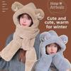 Women's Winter Little Bear Hat, Scarf & Gloves Set: Cozy, Stylish, and Warm Plush Trio