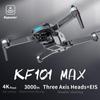 Новый KF101 MAX-S GPS Дрон 4K Профессиональная HD Камера FPV 3-осевой подвес Бесщеточный 5G WIFI Складной RC Квадрокоптер с функцией обхода препятствий 3 км 30 минут