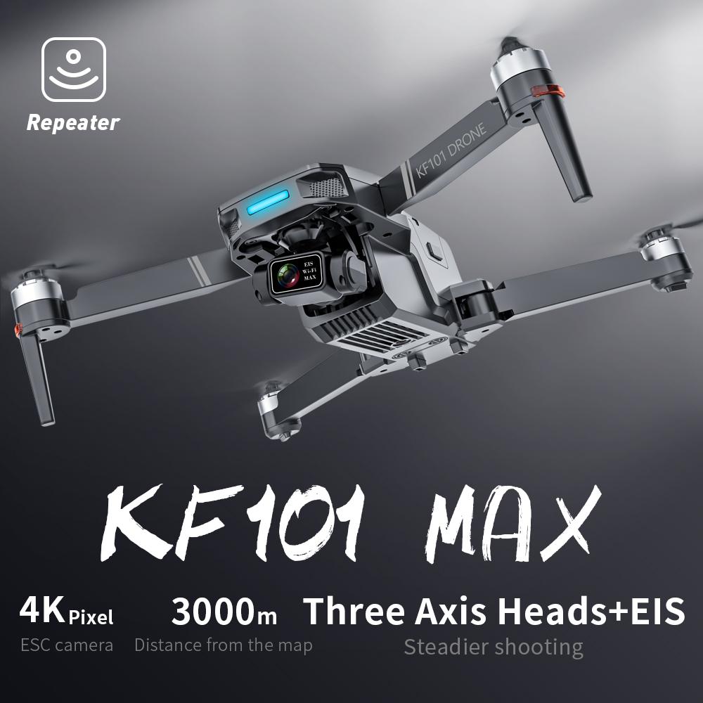 Новый KF101 MAX-S GPS Дрон 4K Профессиональная HD Камера FPV 3-осевой подвес Бесщеточный 5G WIFI Складной RC Квадрокоптер с функцией обхода препятствий 3 км 30 минут