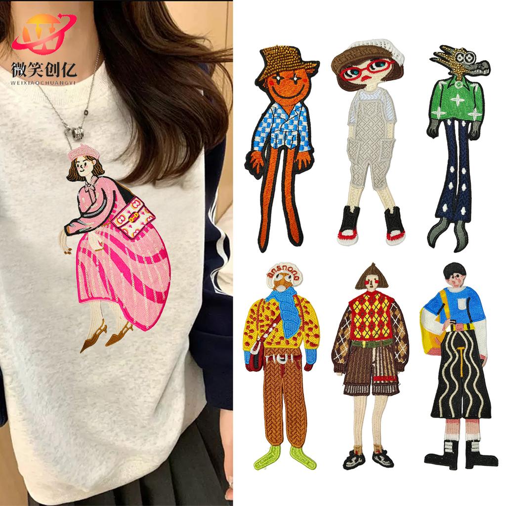1PC Embroidery DIY Cloth Applique Cloth Sticker Multiple Styles Decorative Cartoon Characters Handmade Fashion Accessories