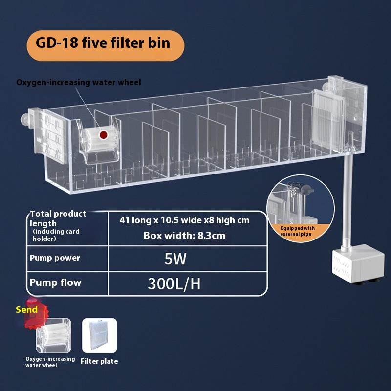220 В настенный новый верхний фильтр настенный водопадный фильтр роликовый циркуляционный оксигенационный многослойный фильтр небольшой аквариум