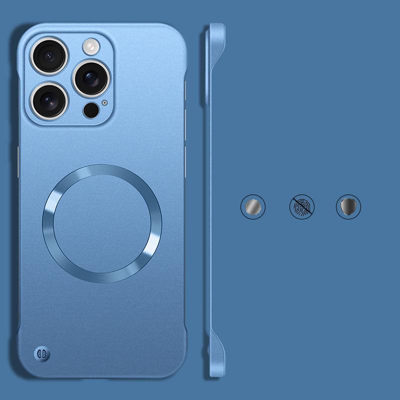 Тонкий безрамочный магнитный чехол для телефона из поликарбоната для iPhone 16 Pro Max 15 Pro 14 Plus 13 12 для MagSafe матовый противоударный однотонный чехол-бампер