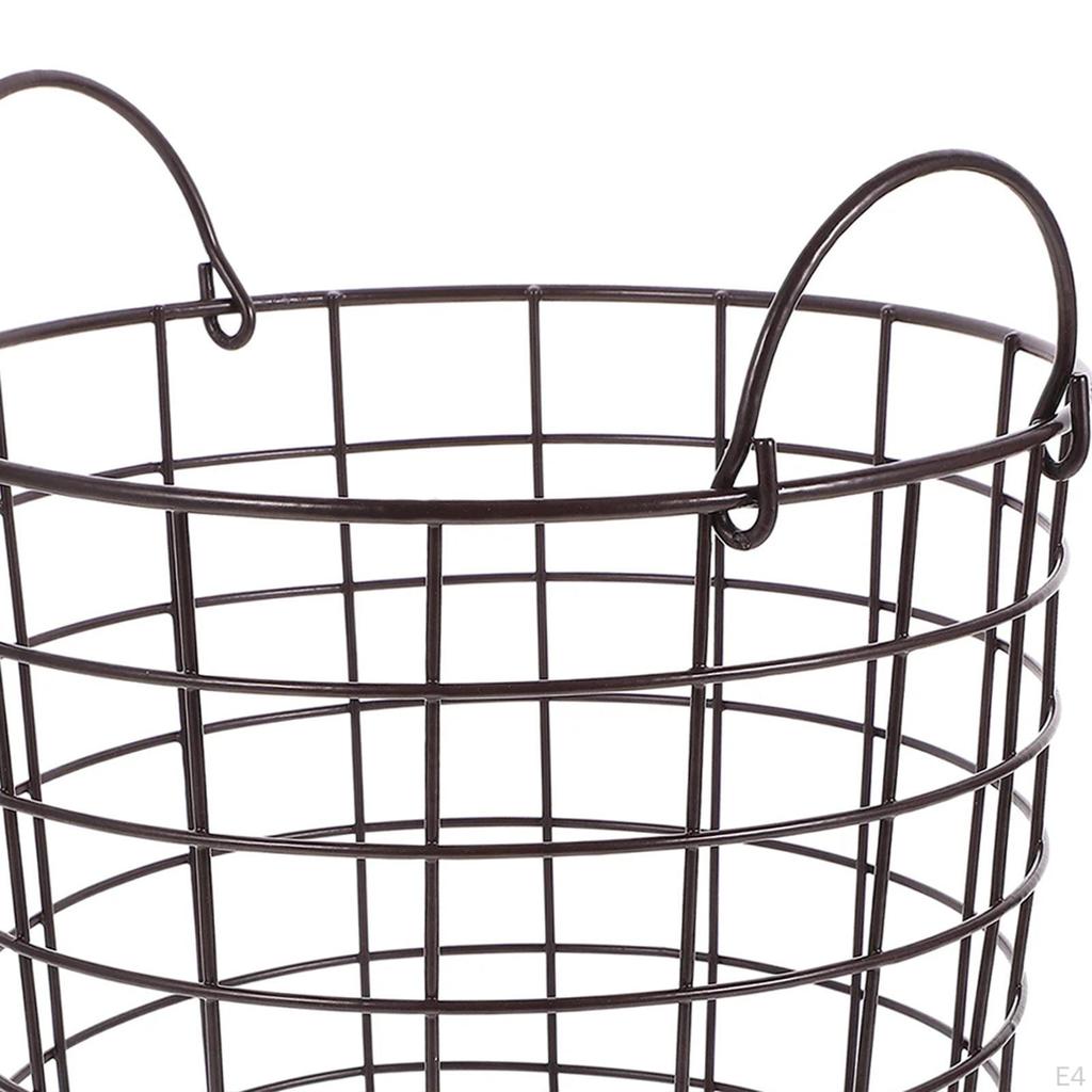 Iron Storage Basket 8.27inch X 7.87inch with Handles Sundries Bins Large