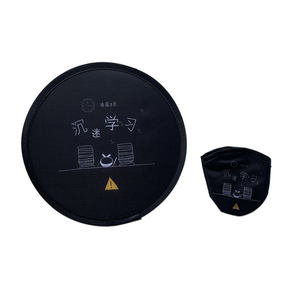 Round Folding Fans Cartoon Hand Fan Circular Fan Pocket Fan  For Beach Lawn