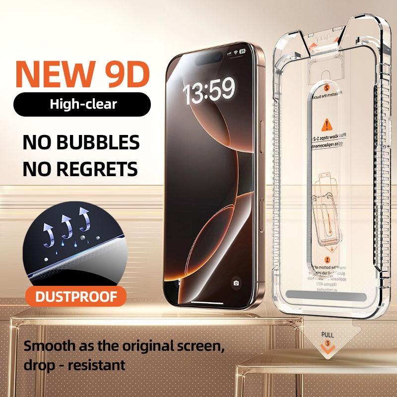 New AR Screen Protector Suit for iPhone 17 Pro Max 17Pro Air Anti-Reflective Tempered Glass with Dust Free Easy Installation Kit