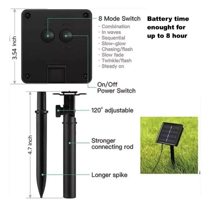 Светодиодная солнечная гирлянда 8 функций уличная водонепроницаемая для газона звездное небо Рождественское украшение для сада двора атмосферные огни