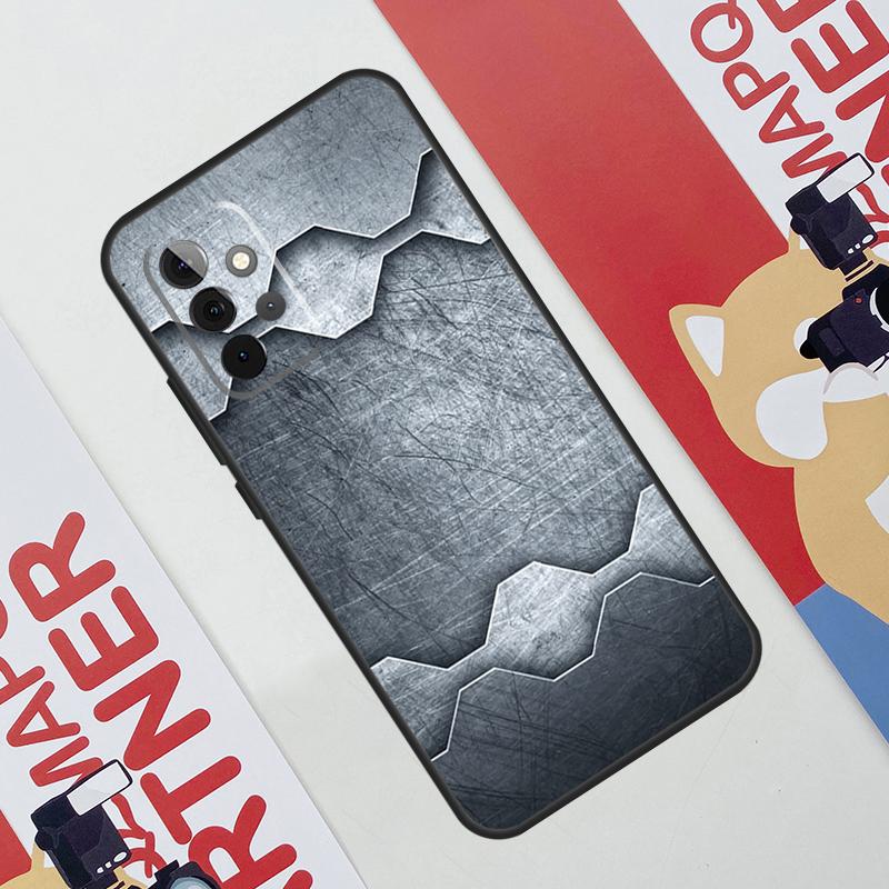 Чехол с металлическим узором из стали и железа для Samsung Galaxy A36 A35 A55 A06 A16 A26 A56 A53 A32 A52 A33 A13 A14 A34 A54 A17 A15