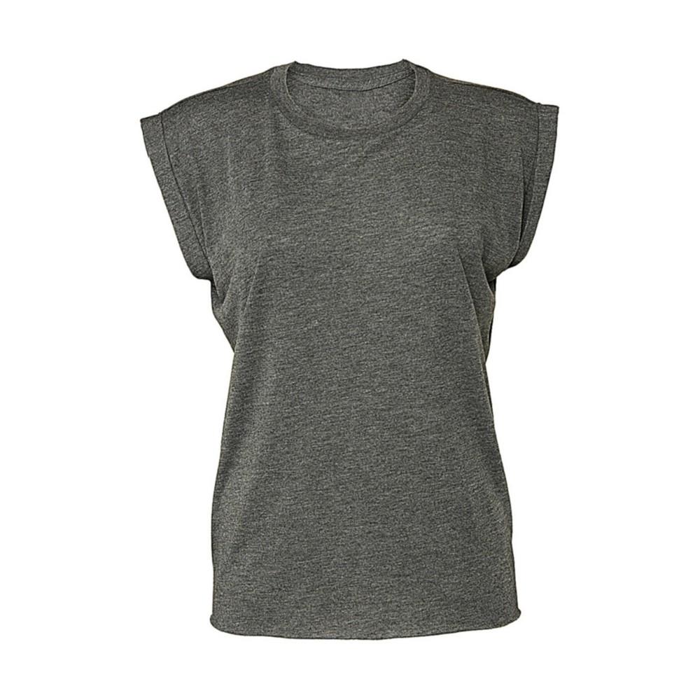 Bella + Canvas Womens/Ladies Flowy Muscle Rolled Sleeves T-Shirt