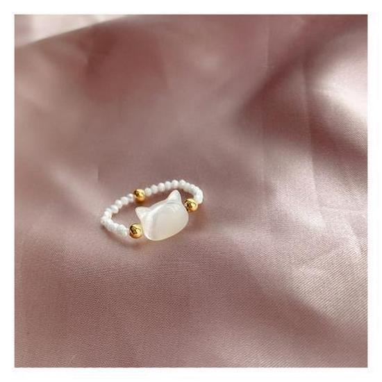 Модное кошачье кольцо-ракушка с кристаллами для женщин - Уникальный дизайн