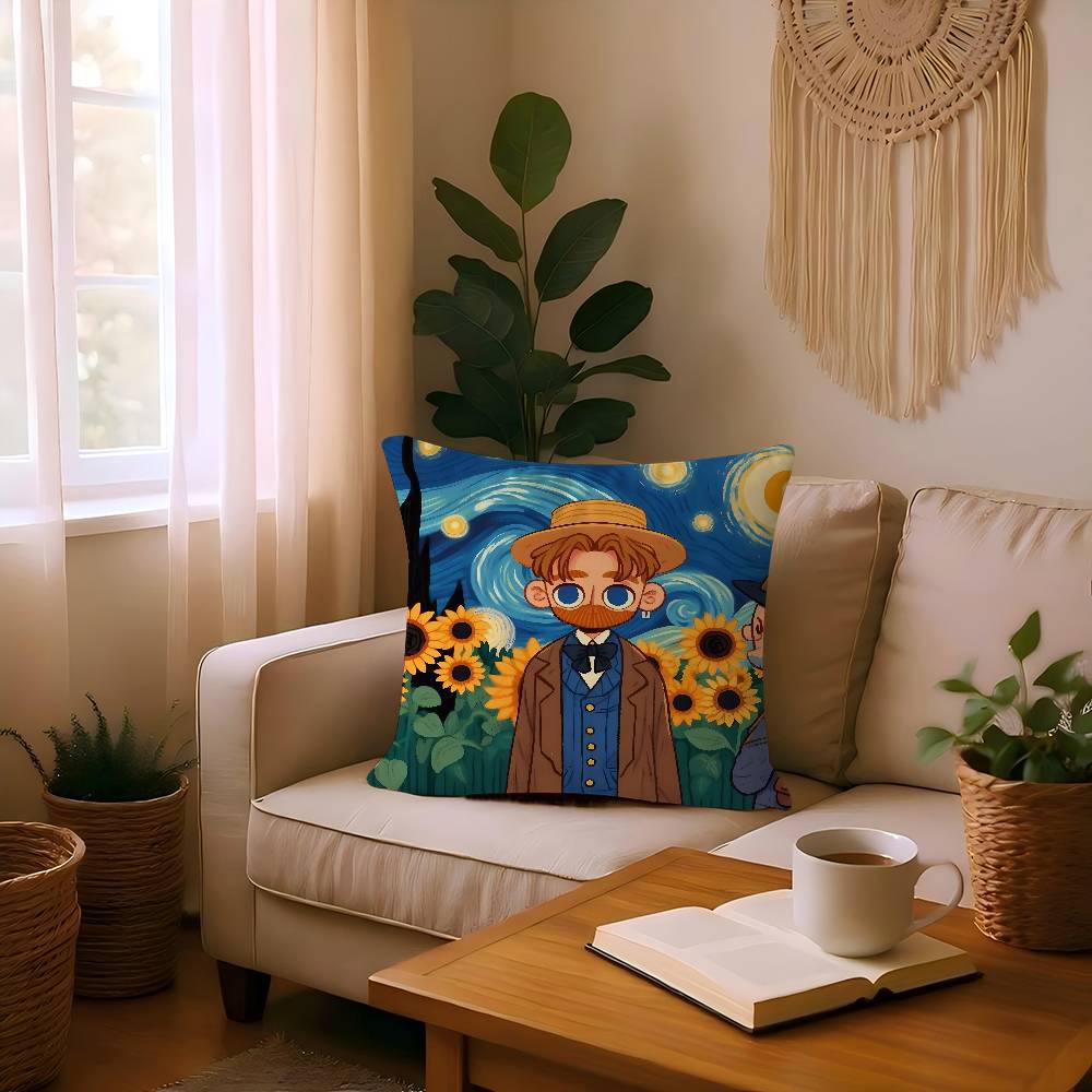 Подушка V-Van G-Gogh Аниме Подушка Диван Кровать Подушка для головы Наволочка Чехол на подушку 45x45 см Мода