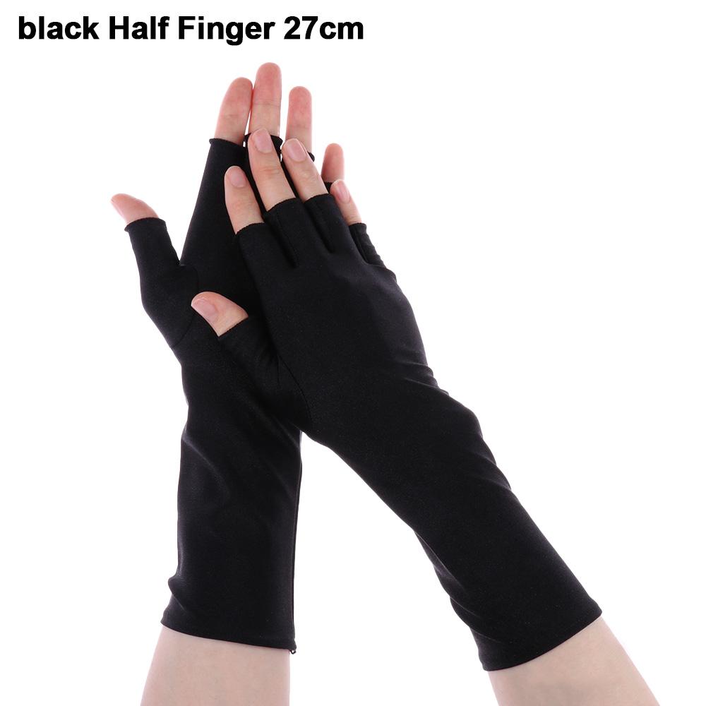 Solid Mittens Driving Accessories Fingerless Half Finger Sleeves Sunscreen Protection Long Gloves