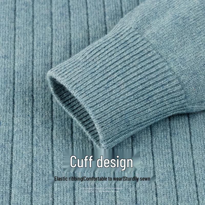 SHANSHAN Men's Thick 100% Wool Half-Turtleneck Pullover Sweater