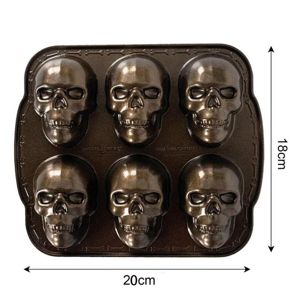 3D Skull Molds Halloween Skull Baking Mold Realistic Baking Tray DIY Skeleton Cake Mold