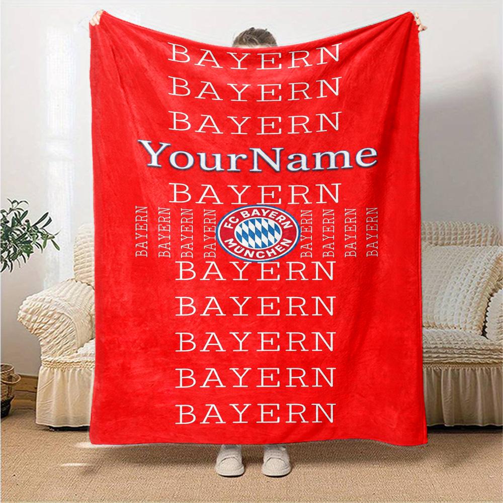 Bayern Munich Customize Text Blanket Multi-purpose Customizable Blanket Ultra-Soft Throw For Chair Picnics Nap Seaside for All Occasions