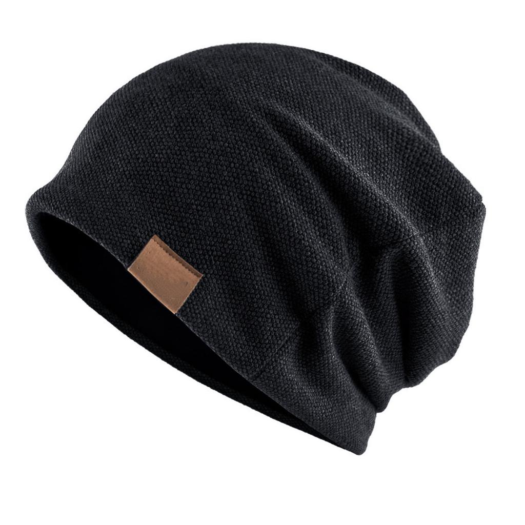Черная утепленная шапка однотонная дышащая модная однотонная шапка для обертывания головы для езды, спортзала, вечеринки