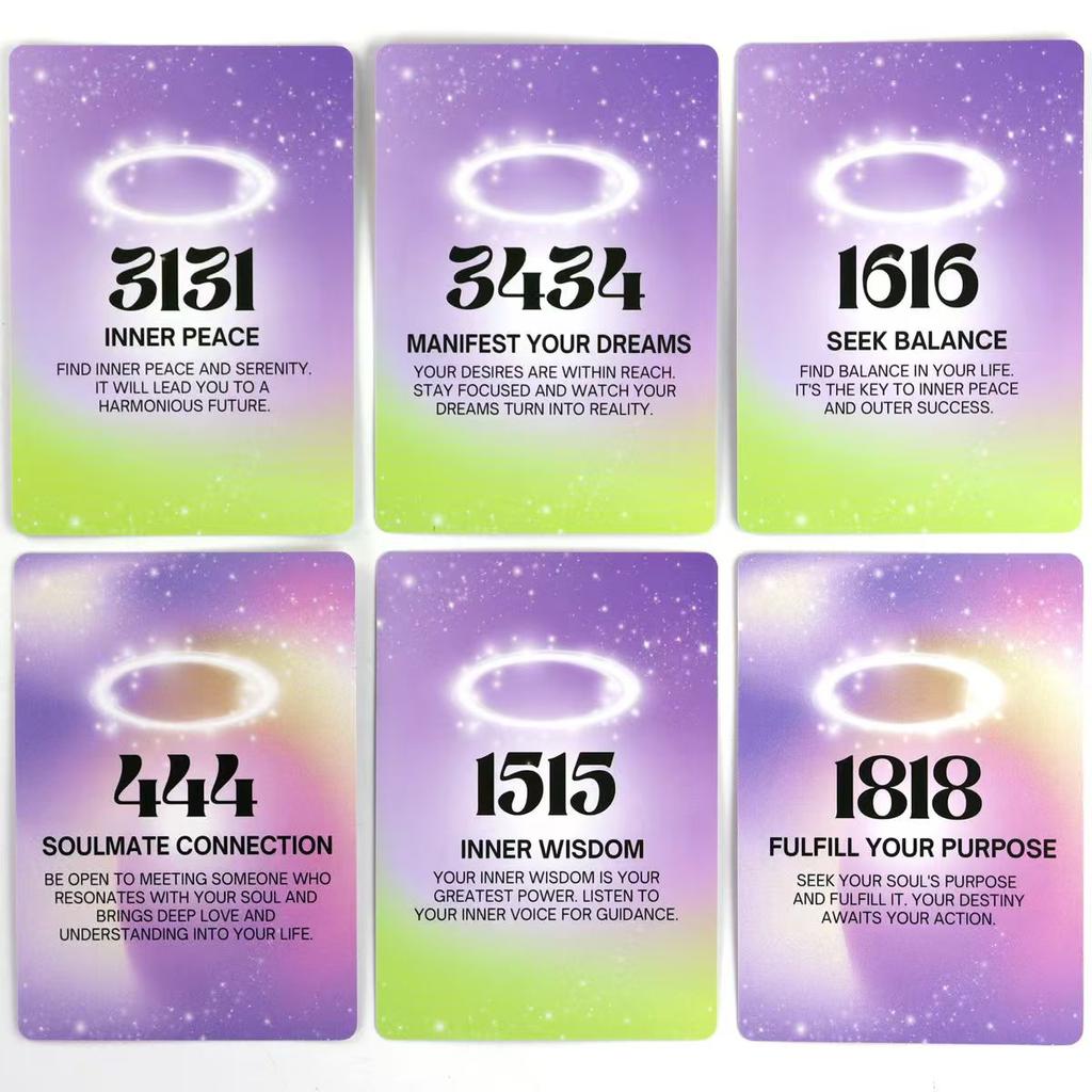 Колода оракула с числами ангелов 10,4*7,3 см, 40 шт., карты нумерологии для получения божественного руководства