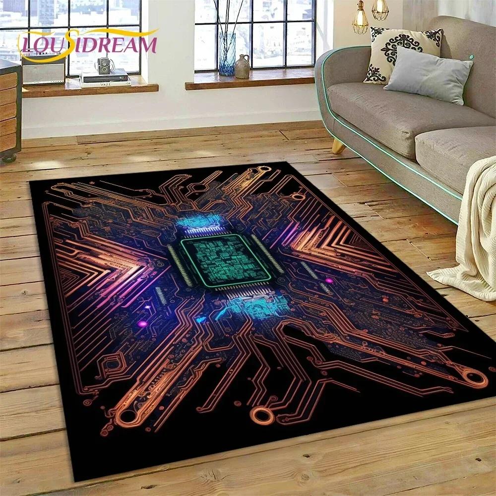 Печатная плата 3D Чип CPU Ковер Ковер для Спальни Гостиной Домашний Декор Дивана, Детская Игра Большой Декор Напольный Коврик Подарок
