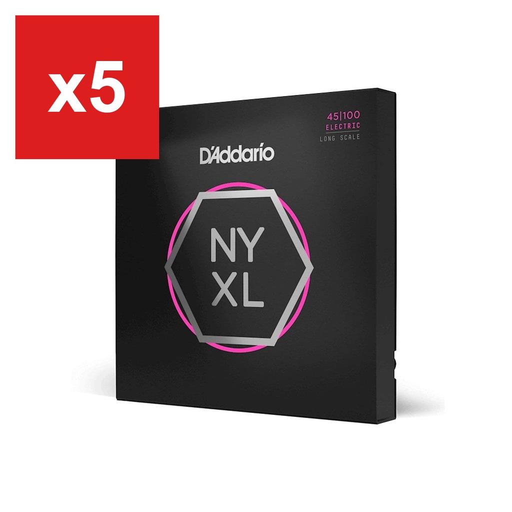 D'Addario NYXL45100 NYXL Bass Guitar Strings, Long Scale, .045-.100