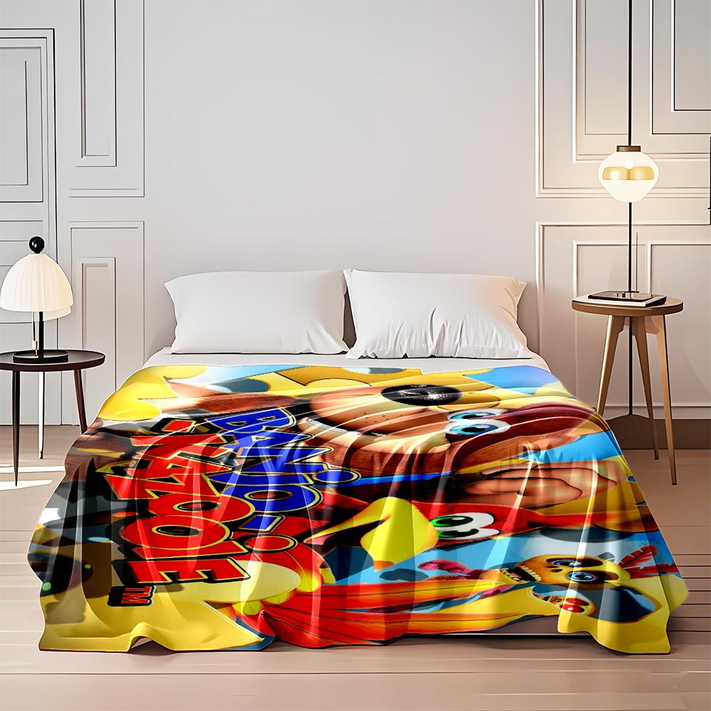 Banjo-Kazooie game design blanket print. Flannel blanket for bedroom, living room, sofa, and nap sofas.