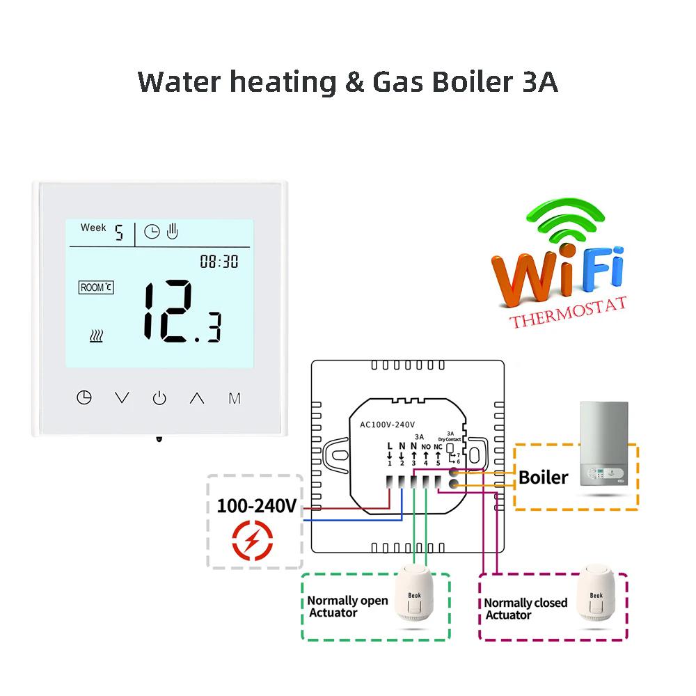 MINCO HEAT MK100 Smart Tuya WiFi теплый пол термостат для электрического отопления регулятор температуры газовый котел водонагреватель