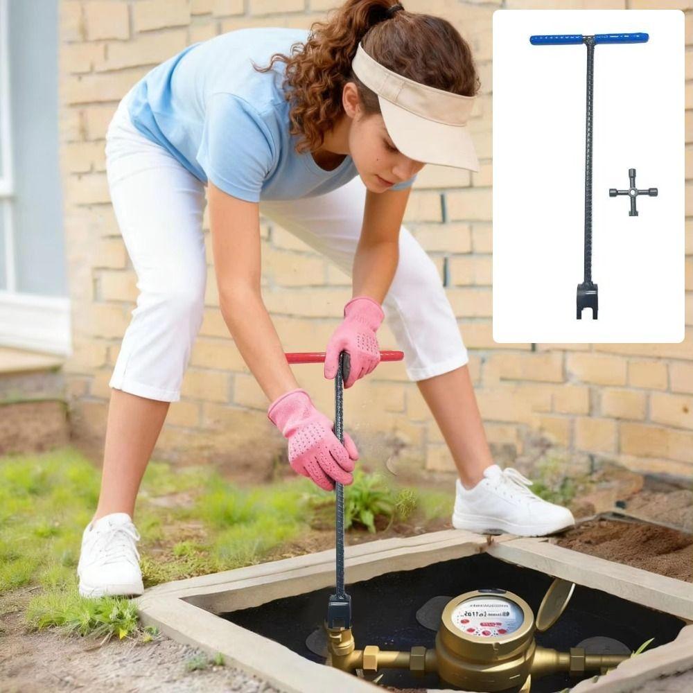 Sturdy Steel Water Meter Key Heavy Duty Threaded Valve Shut Off Spanner  Underground Valves
