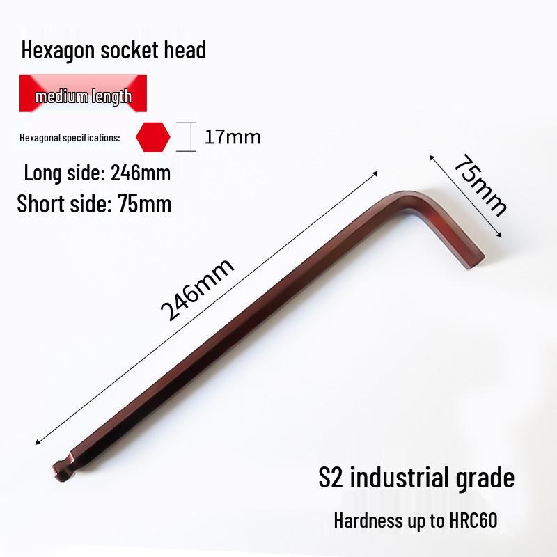 S2 Расширенный шестигранный ключ с шаровым наконечником, Высокопрочный закаленный шестигранный инструмент 5 мм/4 мм