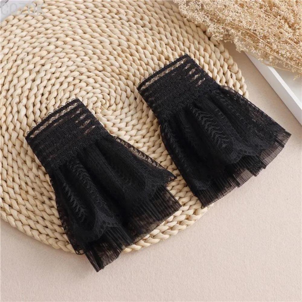 DIY Detachable Cuffs Cuff Extension Embroidery Lace Daisy Fake Sleeves Elastic Wild Wrist Pleated Organ Lolita Fake Sleeves