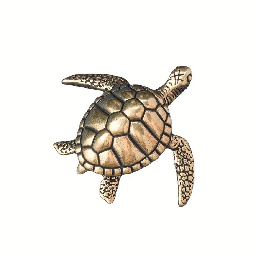 1pc Handmade Pure Brass Turtle Ornament for Home and Office Decoration, Perfect for Tea Parties