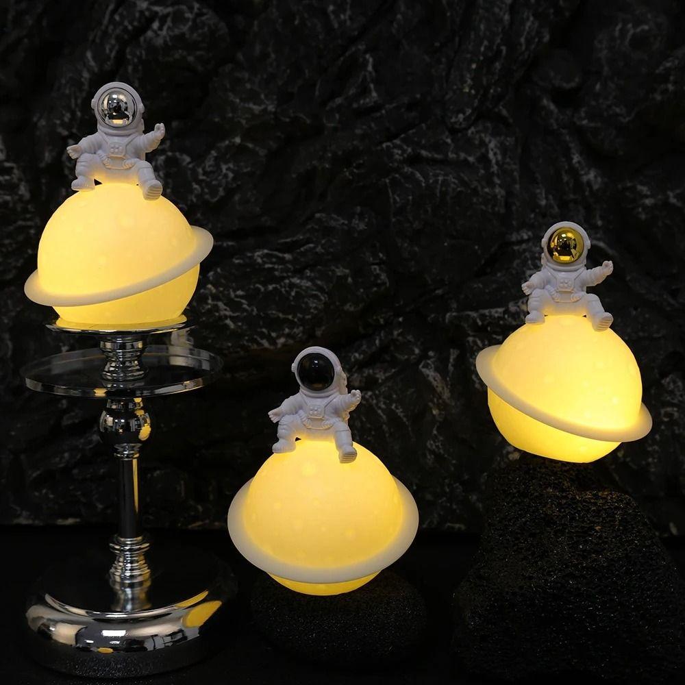 Creative Desktop Luminous Planet Lamp Cartoon Bedside Light Astronaut Moon Night Light  Gifts
