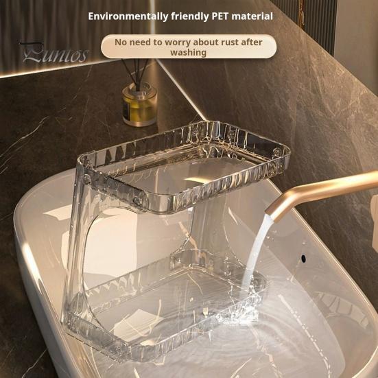 Двухслойная стойка для хранения косметики, органайзер для столешницы в ванной, большая вместимость, поднос для духов, полка для хранения косметики