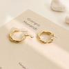 Metal Twisted Gold Round Earrings for Women Irregular Geometric Statement Dangle Earrings Wrap Design Punk Fashion Ear Dec