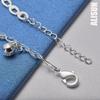 925 Sterling Silver Pearl Ball Clock Chain Bracelet Fashionable Wedding Jewelry