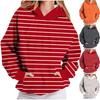 Women's Chest Pleated Vertical Stripes Long-sleeved Hooded Sweatshirt