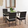 Day and Night - Day and Night Garden Dining Set 5 Pieces Black Synthetic Rattan