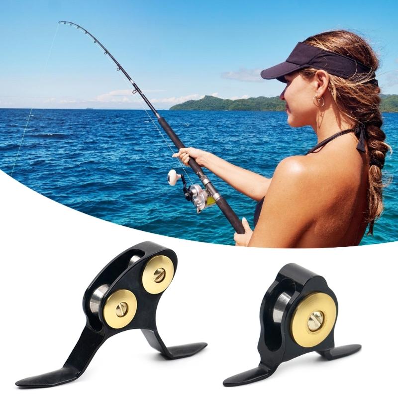 Alloy Fishing Roller Guide Heavy Duty Fishing Rod Guide Single/Double Roller Rod Guides for Rod Trolling Fishing